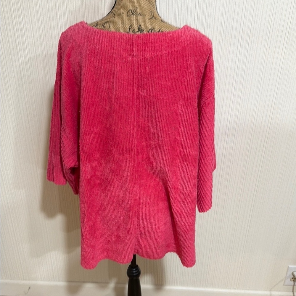 Pink Chenille Ribbed Knit Sweater - Picture 3 of 7